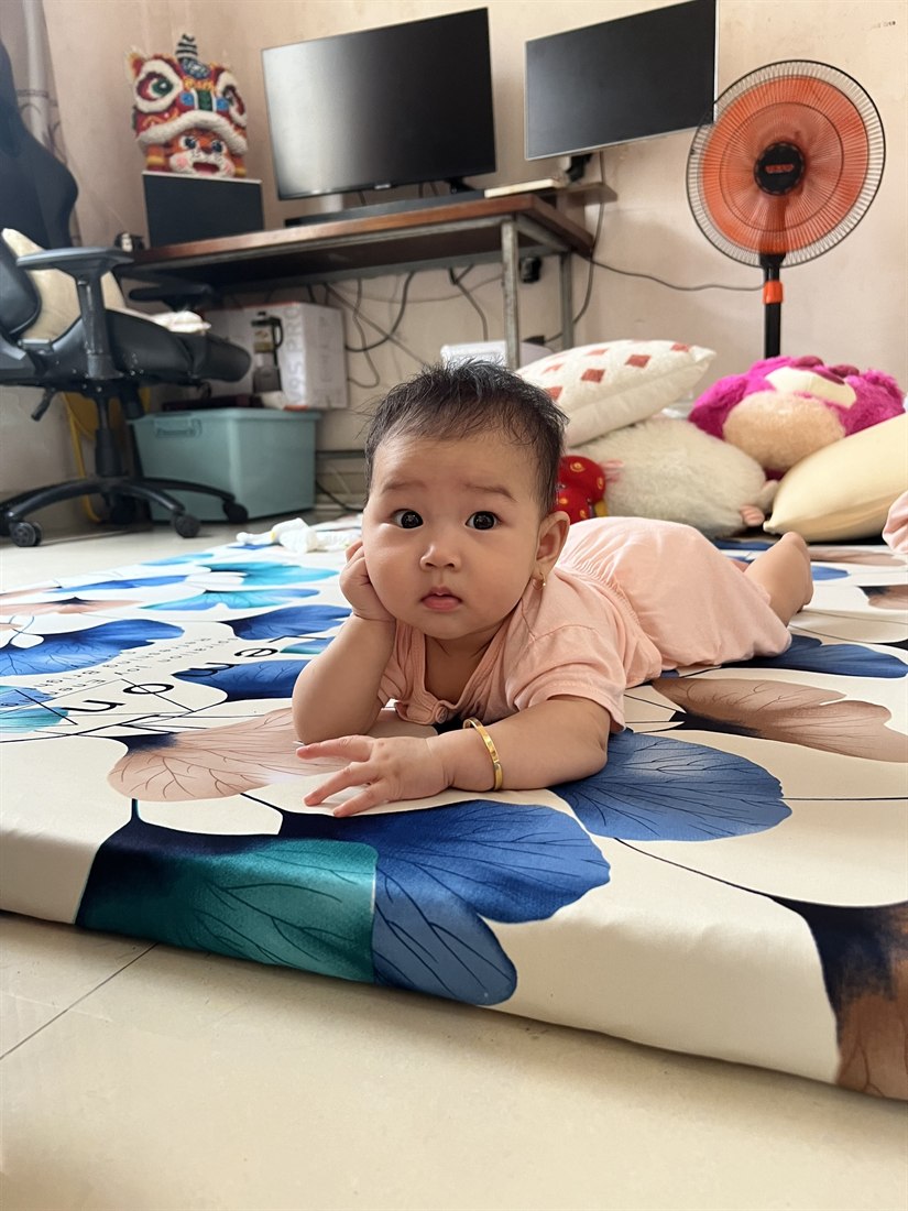 Khả Hân tập bò